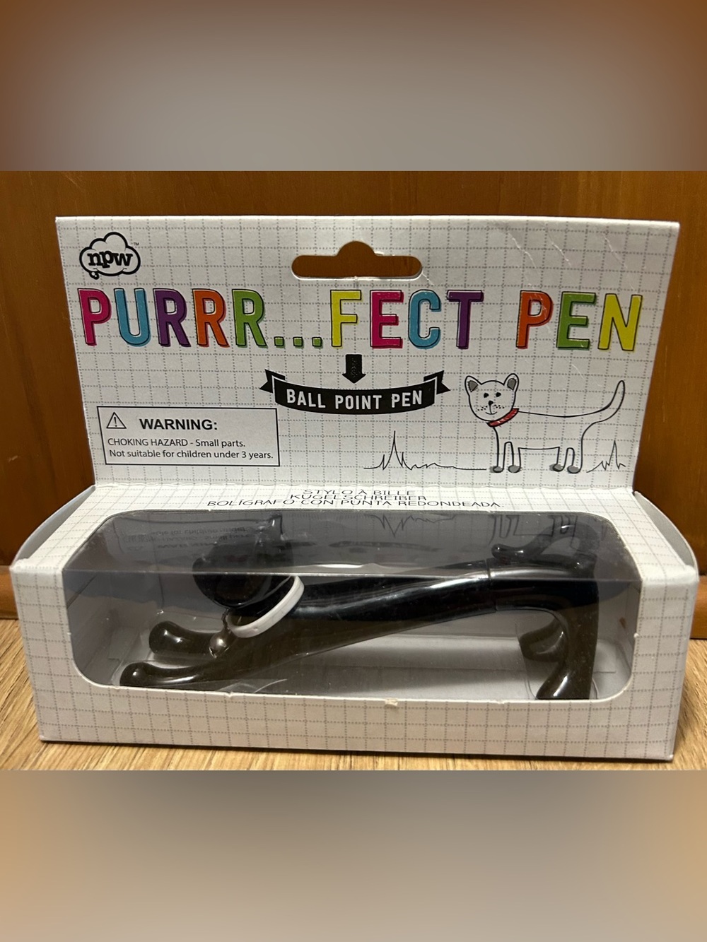 Purrfect Pen Cat-Shaped Ballpoint Pen - Black
